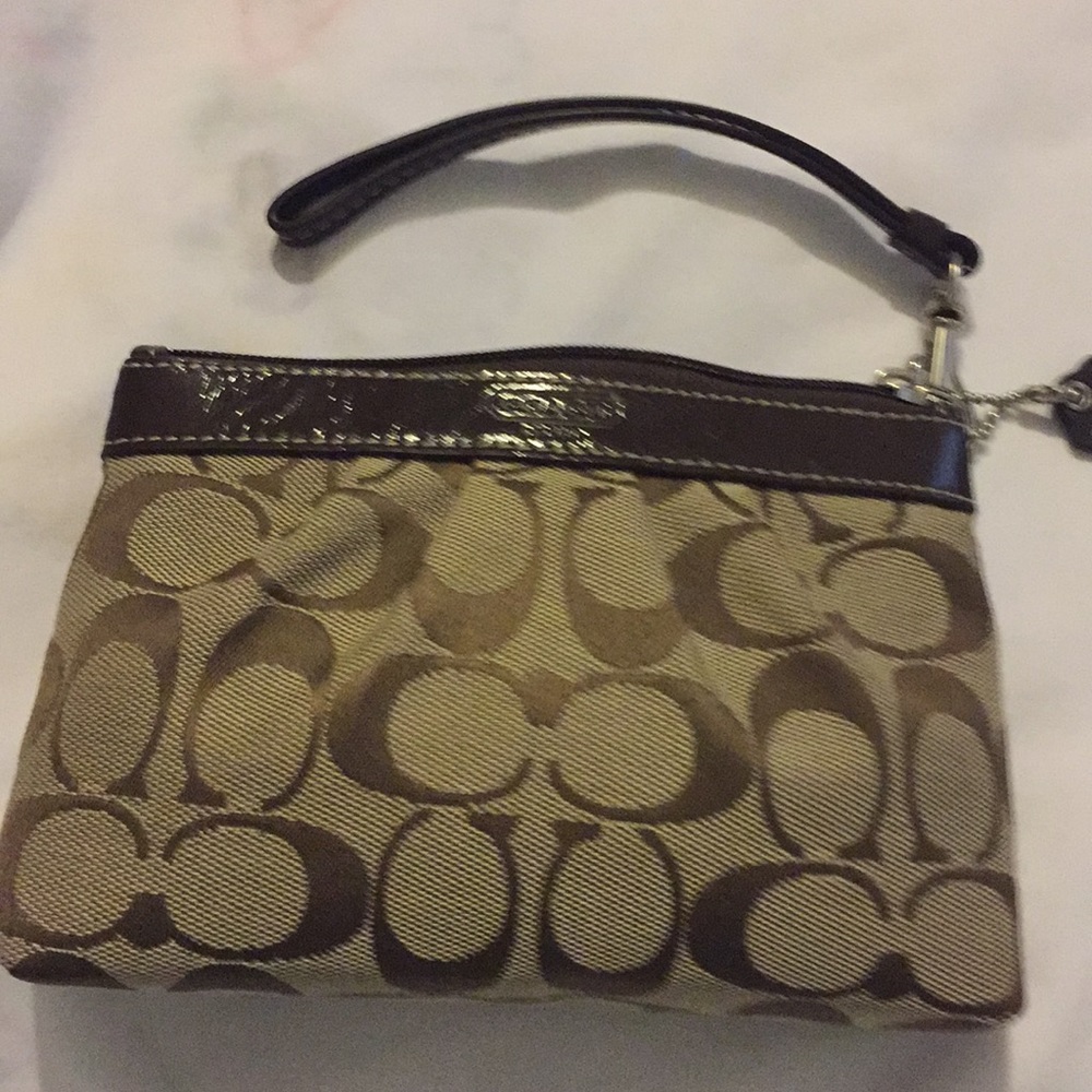Coach wristlet brown and beige lightly use
